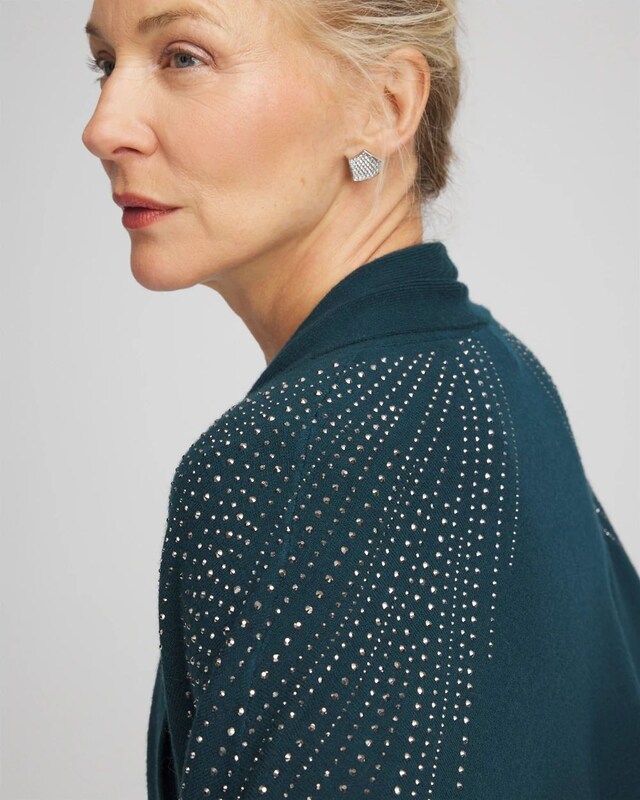 Embellished Shawl Collar Ruana - image 5